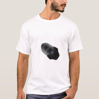 T-shirt blanc pour objectif de caméra