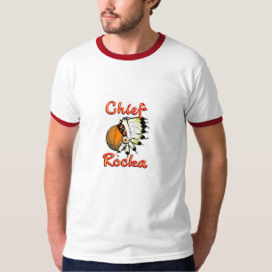 T-shirt blanc/rouge de Rocka en chef de sonnerie