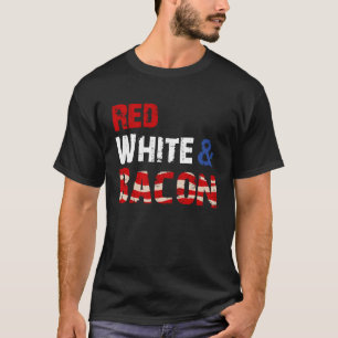 T-shirt Blanc rouge et Bacon