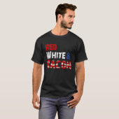 T-shirt Blanc rouge et Bacon (Devant entier)