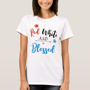 T-shirt Blanc rouge et béni