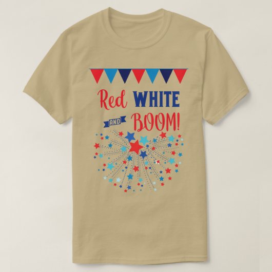 T-shirt Blanc rouge et BOOM (Design devant)