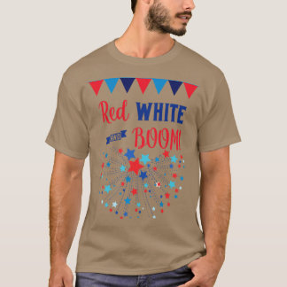 T-shirt Blanc rouge et BOOM