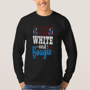 T-shirt Blanc Rouge Et Bougie 4 juillet Américain Indépend