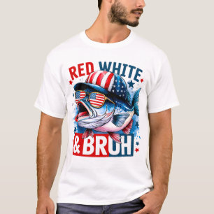 T-shirt Blanc rouge et Bruh