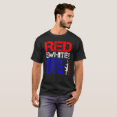 T-shirt Blanc Rouge Et Pew Pew Pew (Devant entier)