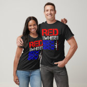 T-shirt Blanc Rouge Et Pew Pew Pew (Unisexe)