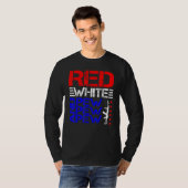 T-shirt Blanc Rouge Et Pew Pew Pew (Devant entier)