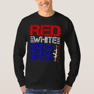 T-shirt Blanc Rouge Et Pew Pew Pew
