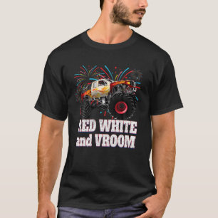 T-shirt Blanc Rouge Et Vroom - 4 juillet