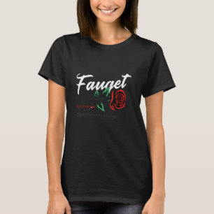 T-shirt Blanc rouge vert gras Rose illustratif