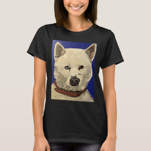 T-shirt Blanc Sibérien Husky Bleu