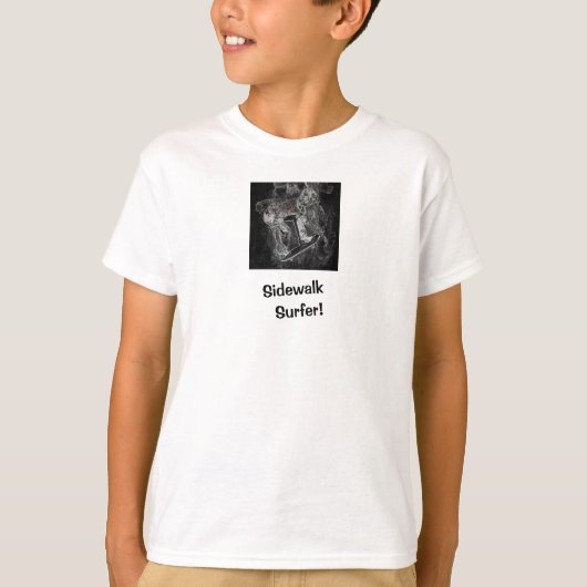 T-Shirt Blanc Sidewalk Surfer Pro Image Skater (Devant)