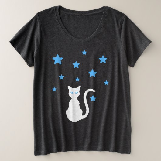 T-shirt blanc Stars Plus Taille (Design devant)