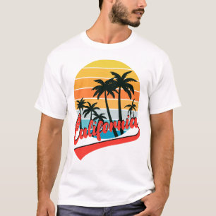 T-shirt blanc Sunset Retro Californie