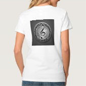 T-shirt blanc tendance avec symbole musical (Dos)