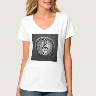 T-shirt blanc tendance avec symbole musical