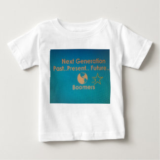 T-shirt blanc Toddler Ruffler avec logo bleu Turqu