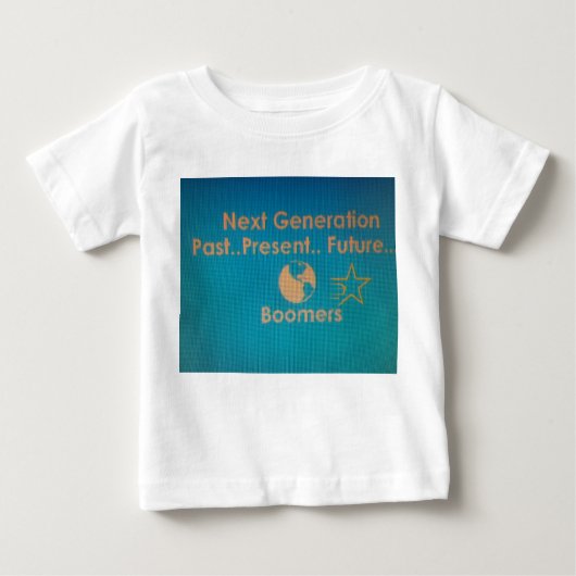 T-shirt blanc Toddler Ruffler avec logo bleu Turqu (Devant)