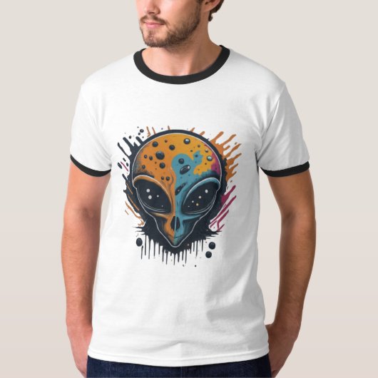 T-shirt blanc, un Alien unique (Devant)