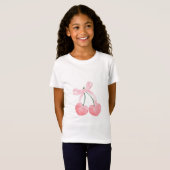 T-Shirt blanc uni Coquette Cerise (Devant entier)