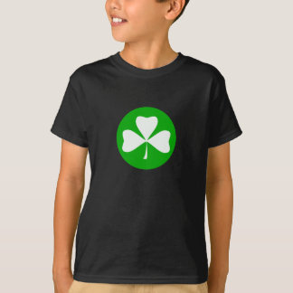 T-shirt Blanc vert de trèfle de cercle