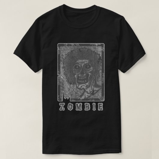 T-shirt Blanc Zombie-Gris Perturbé (Design devant)