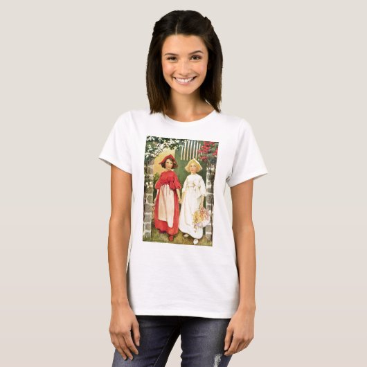 T-shirt Blanche Neige Et Rouge Rose (Devant entier)