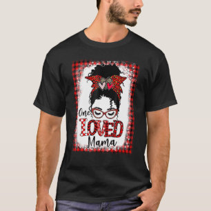 T-shirt Blanchi Un Aimait Maman Nœud Méche Maman Léopard C