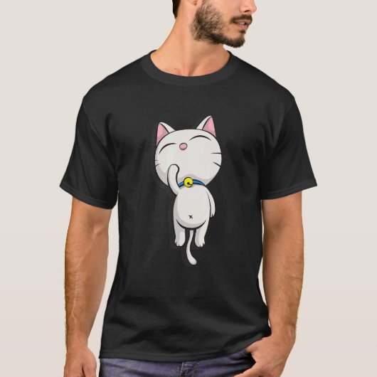T-shirt Blancs mignonette chatte Nap (Devant)