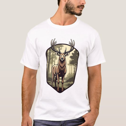 T-shirt Blason de Cerf Anthem Forestier (Devant)