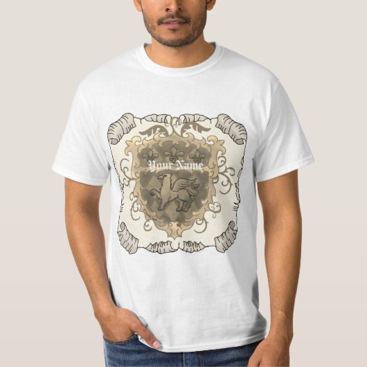 T-shirt Blason de Famille Griffon Nom de Famille (Devant)