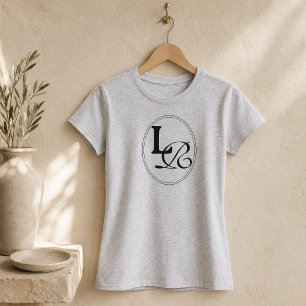 T-shirt Blason de monogramme minimaliste moderne