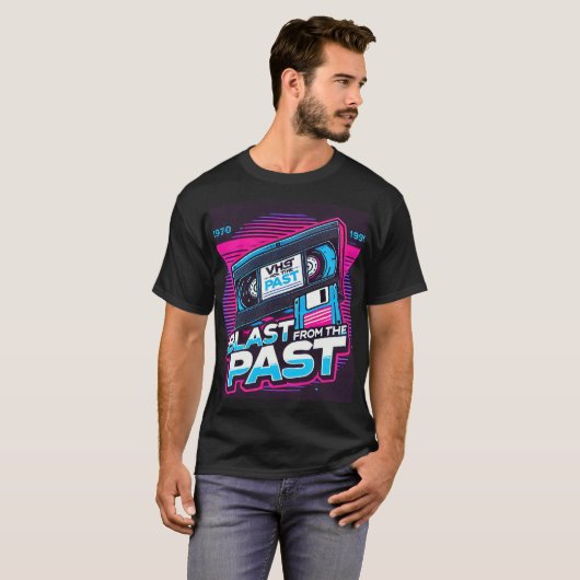 T-shirt Blast From the Past Retro VHS and Floppy Disk Grap (Devant entier)