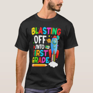 T-shirt Blast Off In 1st Grade Back To School Garçons Enfa