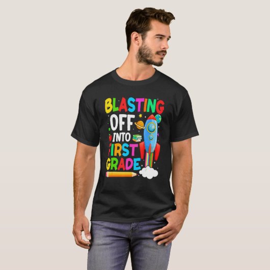 T-shirt Blast Off In 1st Grade Back To School Garçons Enfa (Devant entier)