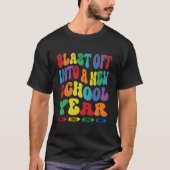 T-shirt Blast Off Into A New School Year Back To School (Devant)