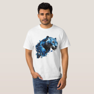 T-Shirt Blauw Pantha Design Jumping