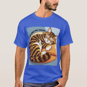T-shirt blauwe kat patterned