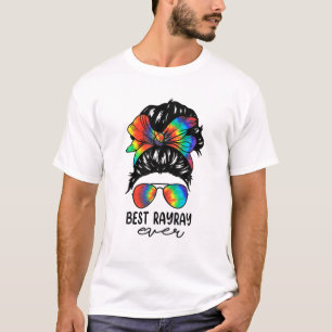 T-shirt Bleach Best Rayray Ever Tie Dye Messy Bun Hair Mot