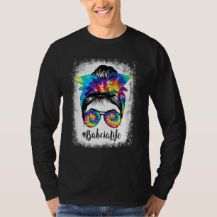 T-shirt Bleached Babcia Vie Messeuse Cheveux Bun Tie Dye M