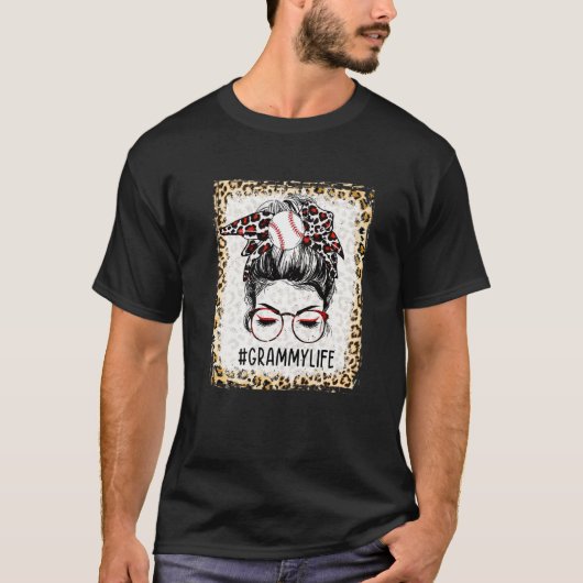 T-shirt Bleached Ball Grammy Messy Bun Jeu Jour Mères Da (Devant)