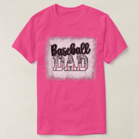 T-shirt Bleached Baseball Dad Camo Print Funny Dad Fathers (Design devant)