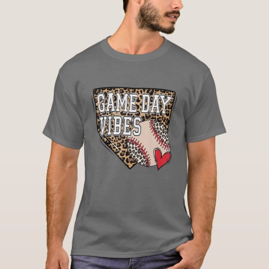T-shirt Bleached Baseball Jour Vibes Leopard Baseball (Devant)