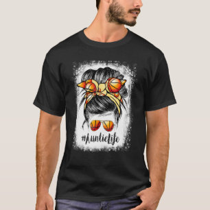 T-shirt Bleached Basketball Auntie Life Messy Bun Jeu