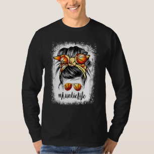 T-shirt Bleached Basketball Auntie Life Messy Bun Jeu