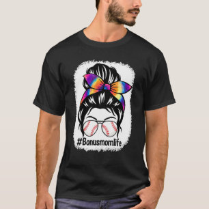 T-shirt Bleached Bonus Maman Vie Messeuse Bun Tie Dye Soft