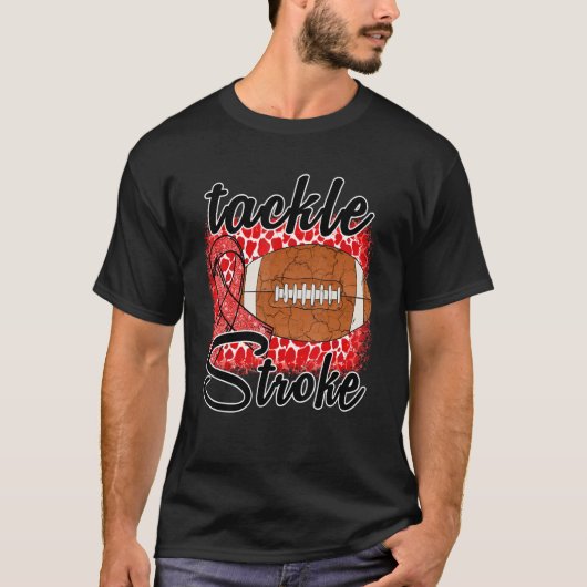 T-shirt Bleached Football Tackle Stroke Retro Awareness Re (Devant)