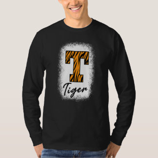 T-shirt Bleached Football Tigers School Sports Fan Team Sp