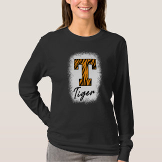 T-shirt Bleached Football Tigers School Sports Fan Team Sp